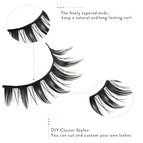 Manga Lashes Anime False Eyelashes Cat Eye Lash Strips Manhua Eye Lashes Natural Look Doll Spike Wispy Fake Mink Lashes Fluffy Eyelash Pack 8 Pairs 8-15mm Short Manhwa Pesta?as for Women