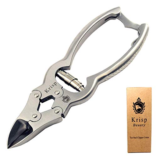 Toenail Clippers for Thick Ingrown Toenails - Professional Podiatry Nail Cutter Fingernail Clipper Trimmer Heavy Duty Surgical Grade Stainless Steel Men Seniors Adults Podiatrist Tool Krisp Beauty