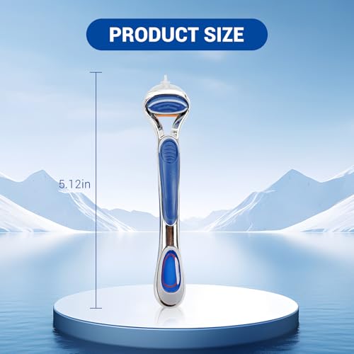 Replacement Handle Compatible with Gillette Fusion 5 Handle,2Pack Ergonomic Handles Only Fit for Gillette Fusion5 Razors for Men(Not Includes Refill heads) (Blue)