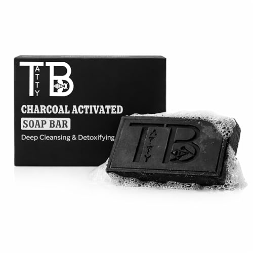 Activated Charcoal Soap Bar ? All-Natural Deep Cleansing & Detoxifying Soap for Face & Body, Gentle & Vegan Formula for Sensitive Skin, 5 oz