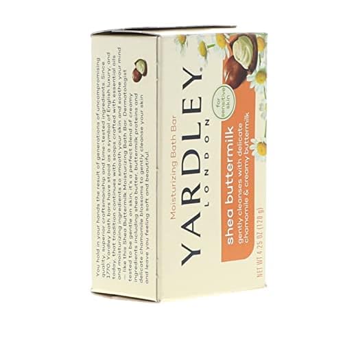 Yardley London Sensitive Skin Shea Buttermilk Bar Soap, 4.0 oz (Pack of 2)