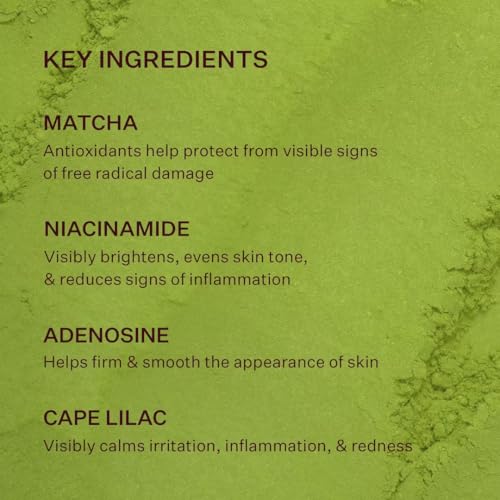 Peach & Lily - Matcha Pudding Antioxidant Cream (1.69 fl oz) - Face Moisturizer Cream - Protect & Hydrate Skin - Green Tea, Vitamin B3, Niacinamide - Self Care - Vegan, Cruelty Free - Korean Skincare