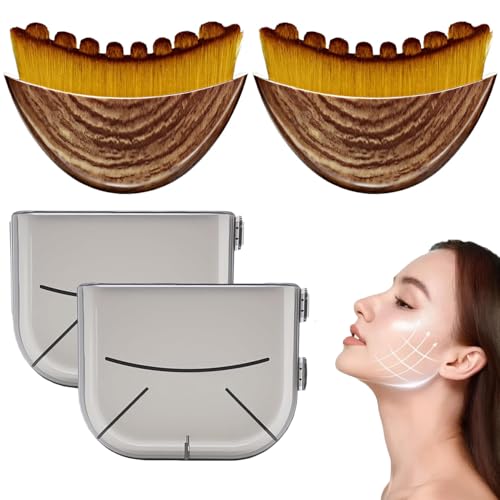 2-Pack Lymphatic Contour Face Brush, Lymphatic Drainage & Contour Face Massage Brush Set for Gua Sha, Puffiness Reduction, Glowing Skin, Gentle Daily Facial and Body Massage Tool