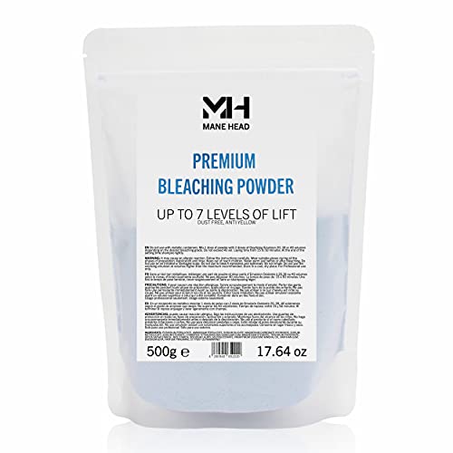 Blue Premium Dust-Free Bleach Powder for Hair ? Anti-Yellow Formula, Up to 7 Levels of Lift, Professional Hair Lightener & Bleach Powder ? 17.64 oz / 500g