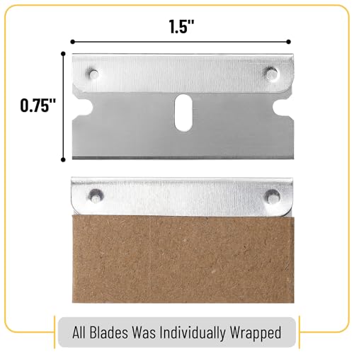 Bates Single Edge Razor Blades, 100 Pack, Stainless Steel Straight Edge Razor Blades
