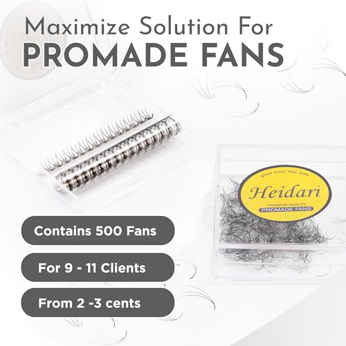 Heidari Handcraft Promade Eyelashes Extension Ideal for Professional Lash Salon, Collection 3D-20D, C CC D DD Curl, Thickness 0.03~0.1mm, Length 8-20mm, Long Lasting,Easy Application 5D-0.07 D 15 mm