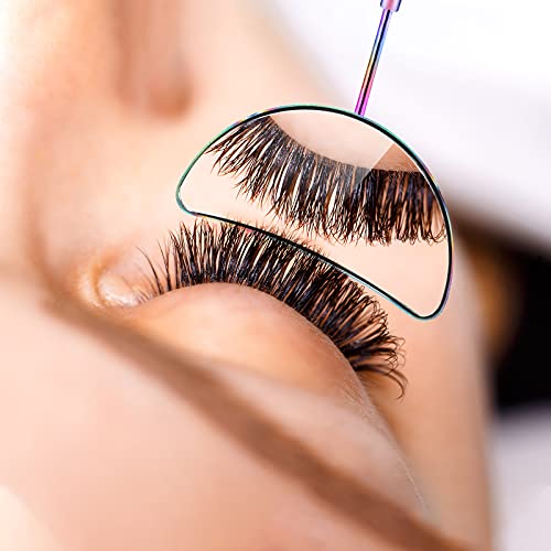 Jetec 2 Pieces Lash Mirror Eyelash Extension Mirror Half-moon Shape Lash Mirror 1.96 inch Stainless Steel Eyelash Mirror Tool Large Eyelash Inspection Mirror for Women Girls Makeup Supplies
