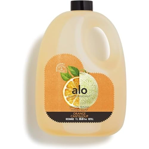 ALO FRUITS & PASSION Orange Cantaloup Hand Soap Refill, 33.8 fl oz, Made in Canada