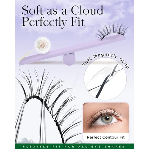 BEYELIAN Magnetic Eyelashes with Applicator, Upgrade Soft Magnetic Lashes Portable Magnetic Eyelashes Natural Look, Reusable, No Glue Needed Fales Eyelashes for Eye YT25 (All-In-One & Comfortable)
