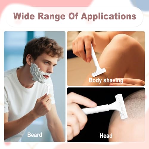Disposable Razors in Bulk, Bulk Razors with Knife Cap, Individually Packaged Disposable Razors Bulk with Shaving Cream for Hotels, Shelters, Homeless, Nursing Homes, Charities, White (30)