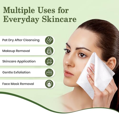 Nature¡¯s Touch Face Towels, Biodegradable Viscose, 100% USDA Biobased, Disposable Face Towelette, Ultra Soft, Vegan, OEKO-TEX Certified, Travel, Skincare, Beauty Routine Use, 10"x12", Pack of 1, 50 Ct