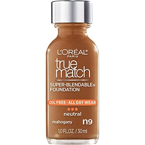 L¡¯Or?al Paris Makeup True Match Super-Blendable Liquid Foundation, Mahogany N9, 1 Fl Oz,1 Count