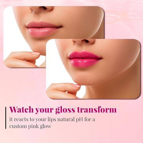 Kleancolor Lipracadabra Color Changing Lip Gloss 2 Pack ? pH Activated Clear Gloss Reveals a Custom Pink Tint ? Lightweight, Non-Sticky Shine ? Candy Scented (2 Pack)
