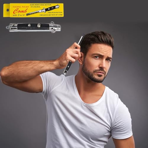 9" Inches Folding Pocket Comb, Stainless Steel (8-Pack)