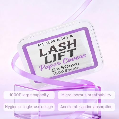 PERMANIA Lash Lift Paper Strips, 1000P Lash Perm Paper Preventing Lashes from Popping Out for Eyelashes Lifting Lash Lift Ribbon (1 Style-White)