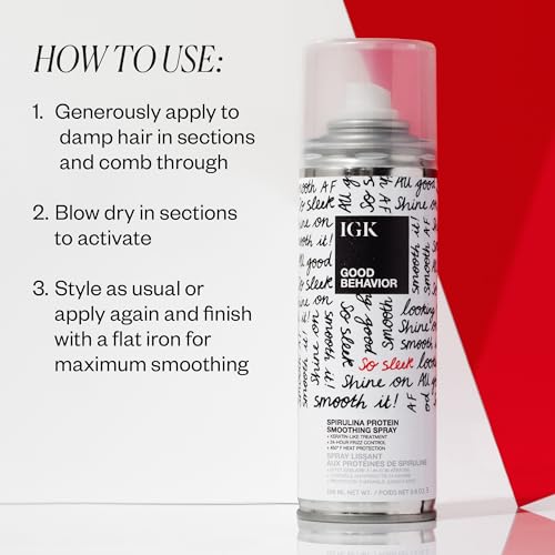 IGK Good Behavior 4-in-1 Prep Spray + Expensive Clear Gloss Top Coat | Shine + Strengthen + Smooth | Vegan + Cruelty Free | 7 oz + 4.2 oz