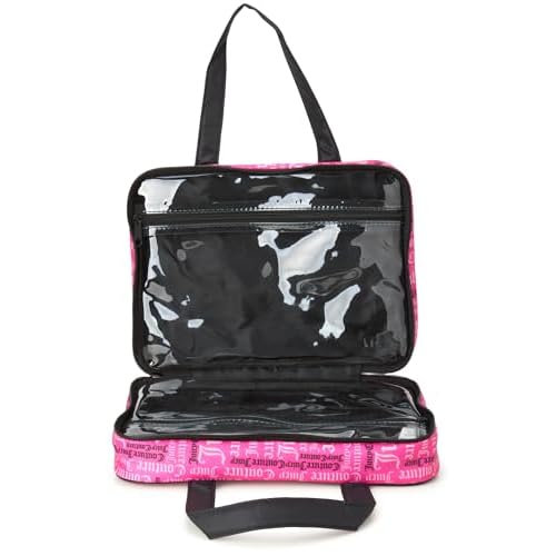 Juicy Couture Hot Pink Graffiti Makeup Bag Cosmetics Organizer Travel Essentials Weekender Logo