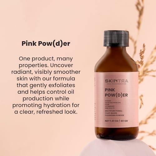Pink Pow(d) er ? Multi-Functional Enzyme Powder Cleanser with Salicylic-Acid, Rice Powder and Clay ? 3-in-1 Face Wash, Exfoliator & Face Mask ? Vegan, 40 g / 1.41 Fl. Oz