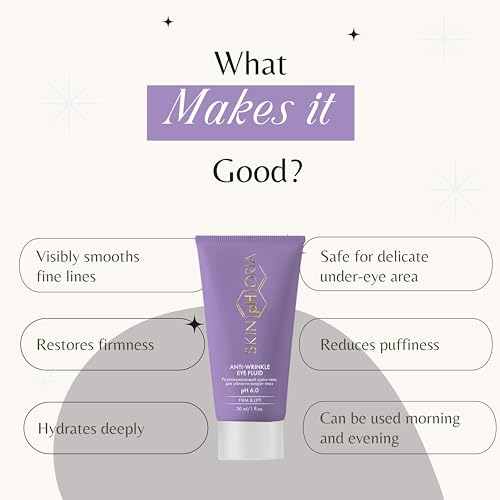 Anti-Wrinkle Eye Fluid with Collagen, Squalane & Hyaluronic Acid ? Smooth Fine Lines, Firm & Hydrate Skin ? Under Eye Cream Helps Reduce the Look of Puffiness & Restore Radiance ? 30ml