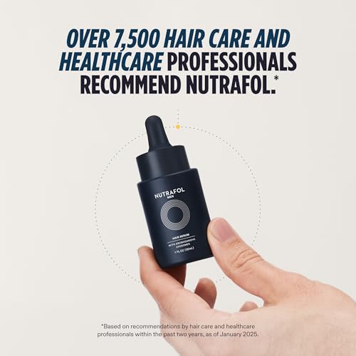Nutrafol Men's Hair Serum, Clinically Tested to Support Visibly Thicker Hair and Scalp Coverage, Lightweight and Non-Greasy, for Daily Use - 30mL, 1 Bottle