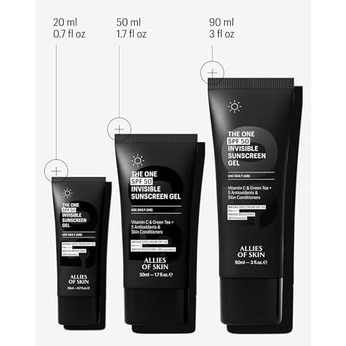 Allies of Skin Daily Face Sunscreen SPF 50, Jumbo | Zero White Cast Lightweight Gel Formula | Dermatologist Tested Under Makeup Primer| Water-Resistant & PA++++ Broad Spectrum UVA/UVB (3 fl oz)