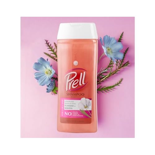 Prell Flaxseed + Keratin Color Safe Shampoo & Conditioner, Bounce & Shine for Curly Hair 13.5 fl.oz