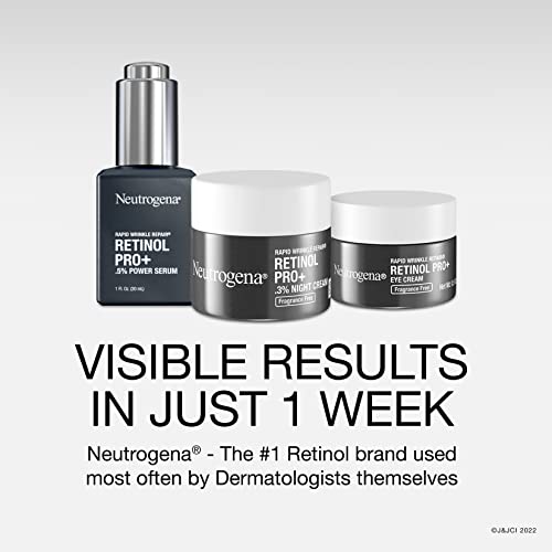Neutrogena Rapid Wrinkle Repair Retinol Pro+ Anti-Wrinkle Eye Cream,Targeted Eye Cream for Wrinkles & Dark Circles,Formulated without Fragrance,Dyes,Phthalates,and Parabens,0.5 oz,(Pack of 2)