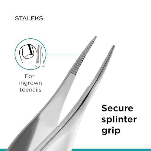 Staleks PODO 10 Podology Splinter Tweezers ? Long Thin Working Part ? Ideal for Ingrown Nail Removal, Calluses, and Foreign Body Extraction