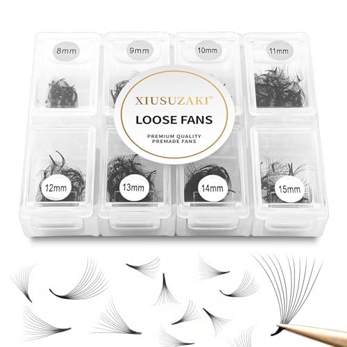 Premade Eyelash Extensions - 600 Fans, 10D, Volume Lash, 0.07 Thickness, D Curl, Mix 8-15mm Fluffy Soft Handmade Loose Fan
