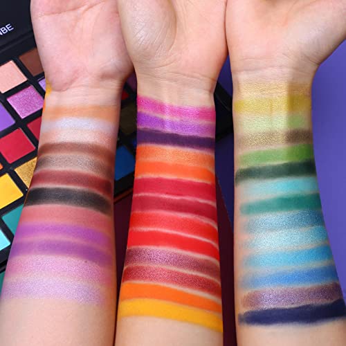 UCANBE Spotlight Eyeshadow Palette + 15 PCS Eye Brushes Makeup Set, Professional 40 Color Matte Shimmer Glitter Eye Shadow Pallet Highly Pigmented Waterproof Long Lasting Make up Pallete