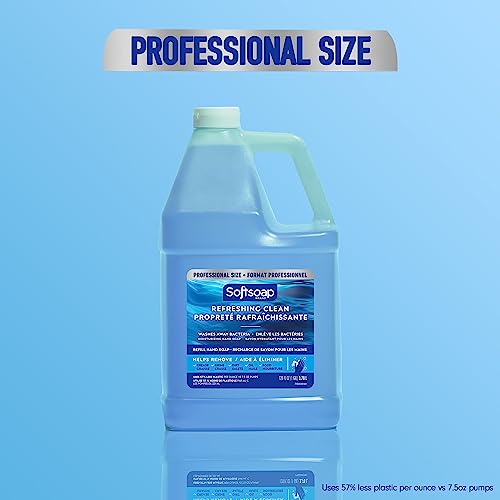 Softsoap Antibacterial Liquid Hand Soap Refill, Refreshing Clean, Moisturizing Hand Soap, 1 Gallon (Pack of 4)