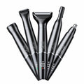 5-in-1 Rechargeable Nose & Ear Hair Trimmer - IPX7 Waterproof Dual Edge Grooming Kit for Men & Women, Perfect for Hair Removal of Nose, Eyebrows, Beard, Bikini, and Facial Hair (Black)