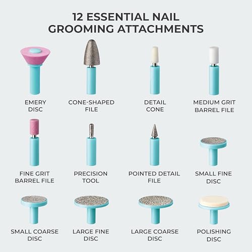 KISS Professional, Electric Nail Drill/Electric Nail File & Nail Dryer System, Includes 12 attachments, cuticle pusher, A/C adapter, storage case