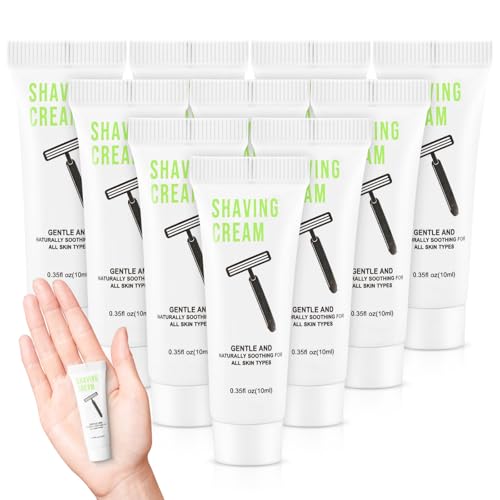 100 Shaving Cream Bulk Travel 10ml/0.35fl oz,Disposable Shaving Cream in Bulk Travel Shave Cream for Hotel Homeless,White Tea