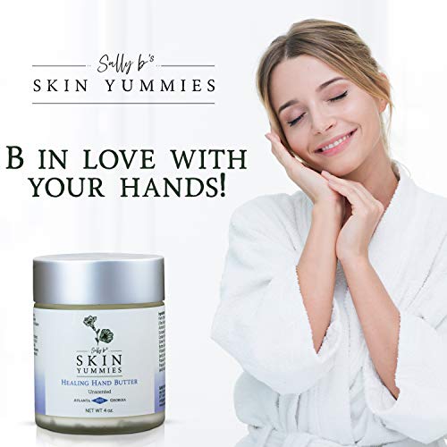 Sally B¡¯s Unscented Hand Lotion for Dry Hands - Non-toxic Dry Cracked Hands Repair for Severely Dry Hands/Redness Relief/Shea Butter/Jojoba and Olive Oil/EWG Verified/ 4 oz (unscented)