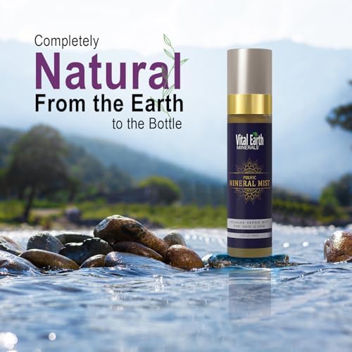Vital Earth Fulvic Mineral Facial Mist, Travel-Friendly 2-Pack ? Anti-Aging Face & Hair Spray for Cellular Renewal & Hydration, 3.4 Oz Ea