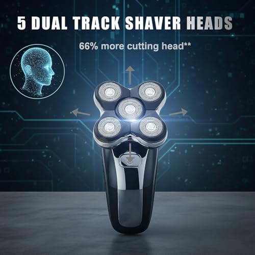 Pro Replacement Head Compatible with Remington Balder Pro XR7000 Head Shaver - 5 Dual Track Blades, Precision Electric Shaving for Bald Men (2 Pack)