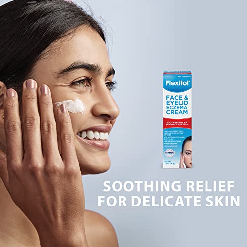 Flexitol Face and Eyelid Eczema Cream for Sensitive Skin, 5% Colloidal Oatmeal, Soothing Eye Treatment for Eczema and Dermatitis, Hydrating Non-Greasy Ointment for Dry, Itchy Skin, 1.4 oz