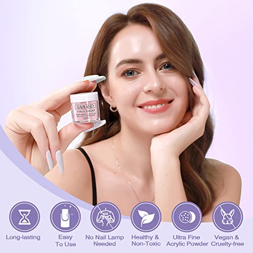 Saviland Acrylic Nail Kit for Beginners: 3 Colors Acrylic Powder, 50ml Acrylic Liquid, #8/10/14 Brushes, 100Pcs Nail Forms & Manicure Tools Professional Nail Kit Acrylic Set