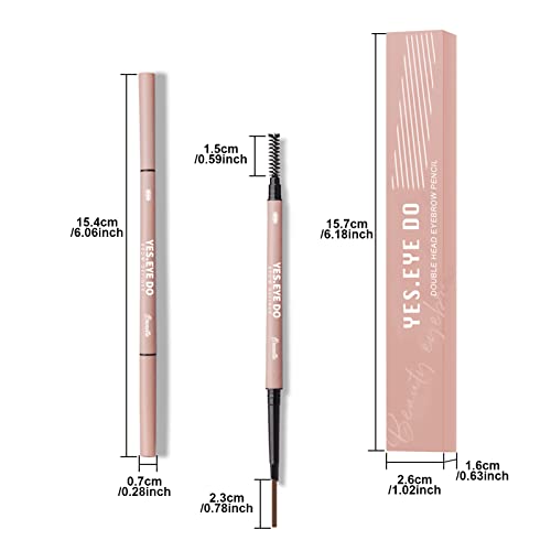 Light Grey Eyebrow Pencil for Older Women Soft, Light Gray Eyebrow Pencil for Grey Hair, Ultra Fine Gray Brow Pen with hair like strokes, Long-lasting, Waterproof, Mist, YES.EYE DO