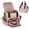 Large Makeup Cosmetic Bag with 2 Removable Case, Double Layer Travel Makeup Organizer Case, travel Toiletry Bag For Women, Pink