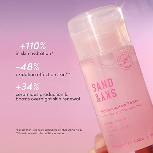 Sand & Sky Hyaluronic Acid Serum for Face - Hydrating Serum with Probiotics & Fermented Sea Kelp, Face Serum for Fine Lines, Plumps Skin & Minimizes the Appearance of Wrinkles, 1 fl oz