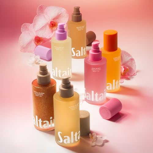 Saltair Body Oil - Luxurious Santal Bloom After Shower and Bath Oil for Women and Men. Botanical, Non-Greasy, Well-Absorbing Moisturizer for Hydrating Dry Skin ? 4oz Pump Bottle (Pack of 2)