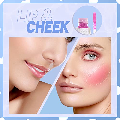 Color Changing Clear Liquid Blush for Cheeks and Lips, Moisturizing Multi-use Rouge Gel, Magic Tinted Balm Waterproof Transparent Cream Liquid Rubor, Glossy Shiny Finish Korean Blush Makeup -5ml