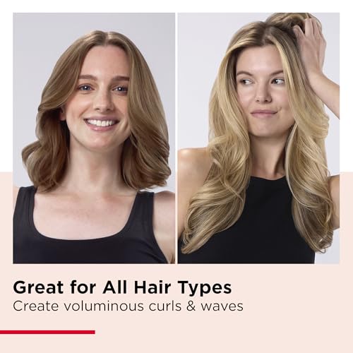 REVLON New and Improved SmoothStay Coconut Oil-Infused Heated Hair Styling Brush | 1¡± Barrel for Voluminous, Shiny Results (Black/Red)