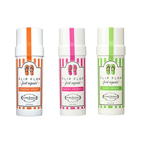 PureFactory Naturals Flip Flop Foot Repair Stick Set of 3 Lime Sugar, Mango Coconut and Orange Honey by Pure Factory