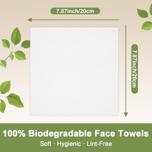 KODAMO Disposable Face Towels ? 120 Count Soft & Thick Facial Towelettes for Women & Men ? Travel-Friendly Cotton Tissue, Fresh Makeup Remover & Cleansing Cloths