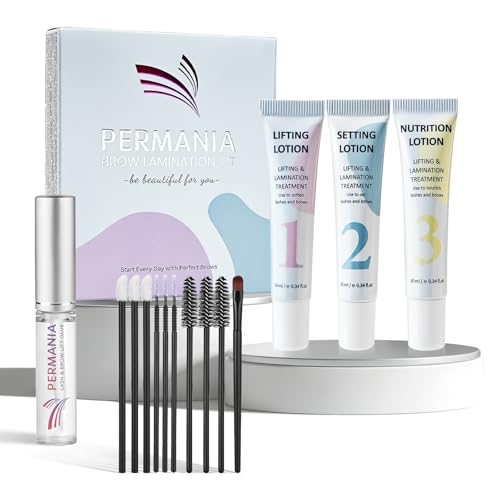 PERMANIA Brow Lamination Kit, Tube Design Instant Perm for Fuller & Thicker Eyebrows Salon Result lasts 4 weeks