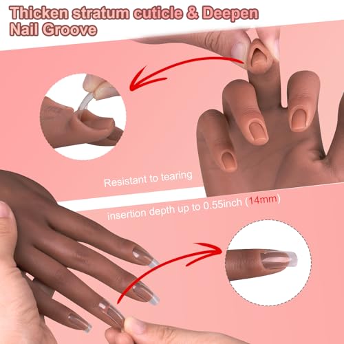Practice Hand for Acrylic Nails£¬Nail Practice Hand with Stand Bracket, Flexible Bendable Silicone Nail Practice Fake Hand, Nail Training Mannequin Hand for Acrylic Nails for Beginners, Nail Tech