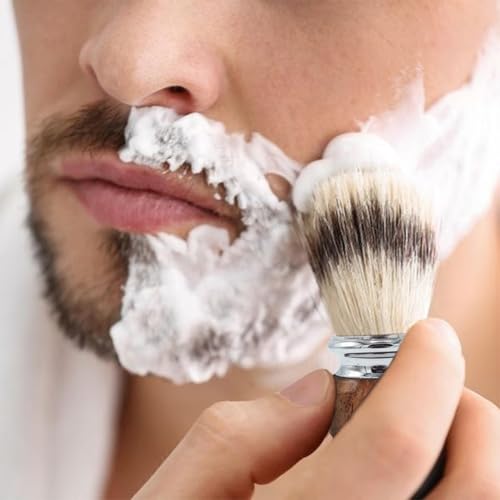 Jack Shaver¢ç Men's Shaving Brush for Soap, Luxury Missanda Hardwood and Stainless Steel, Cream or Foam with Classic Synthetic Silvertip Vegan Friendly Badger Bristles Male Grooming Gift